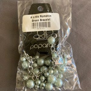 Beautiful green and silver pearl type bracelet.